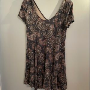 Paisley print scoop neck shift dress